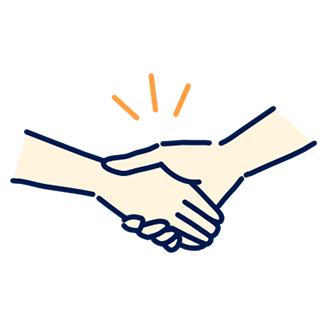 仲間と協力して物事に取り組める人